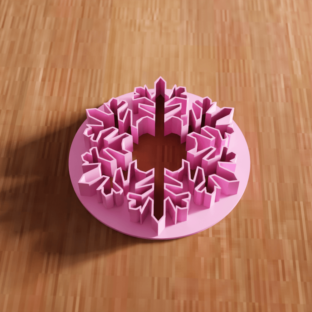 Snowflake Cookie Cutter Stamp Utensil 3d model