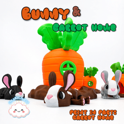 Bunny + Carrot Home 3d model