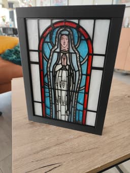 Virgin Mary Stained Glass Light Box 3d model