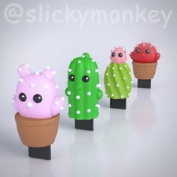 Cactus USB socket Cover 3d model