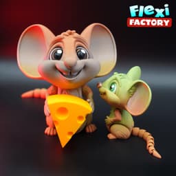 Flexi Factory Mouse & Cheese with 3MF Included! 3d model