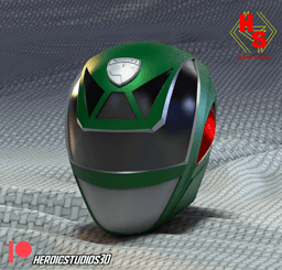 Green SPD Ranger Helmet 3d model
