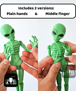 Flexi Alien / Print in Place / Multiparts & Multicolor 3d model