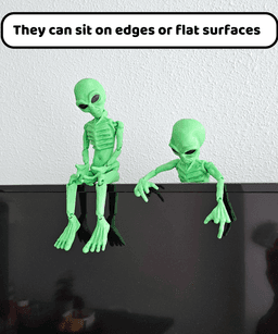 Flexi Alien / Print in Place / Multiparts & Multicolor 3d model