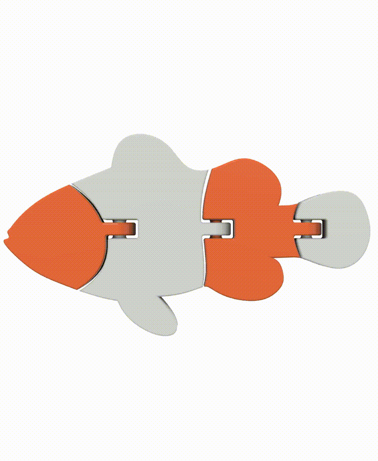 Articulated Clown Fish 3d model