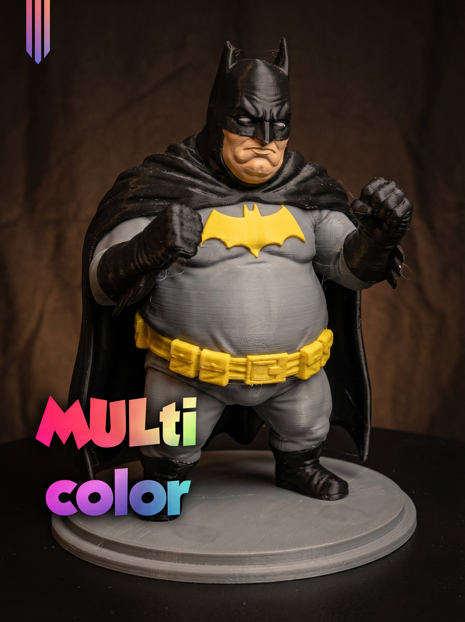 Chubby Batman 3MF | Multi-Color | FDM 3d model