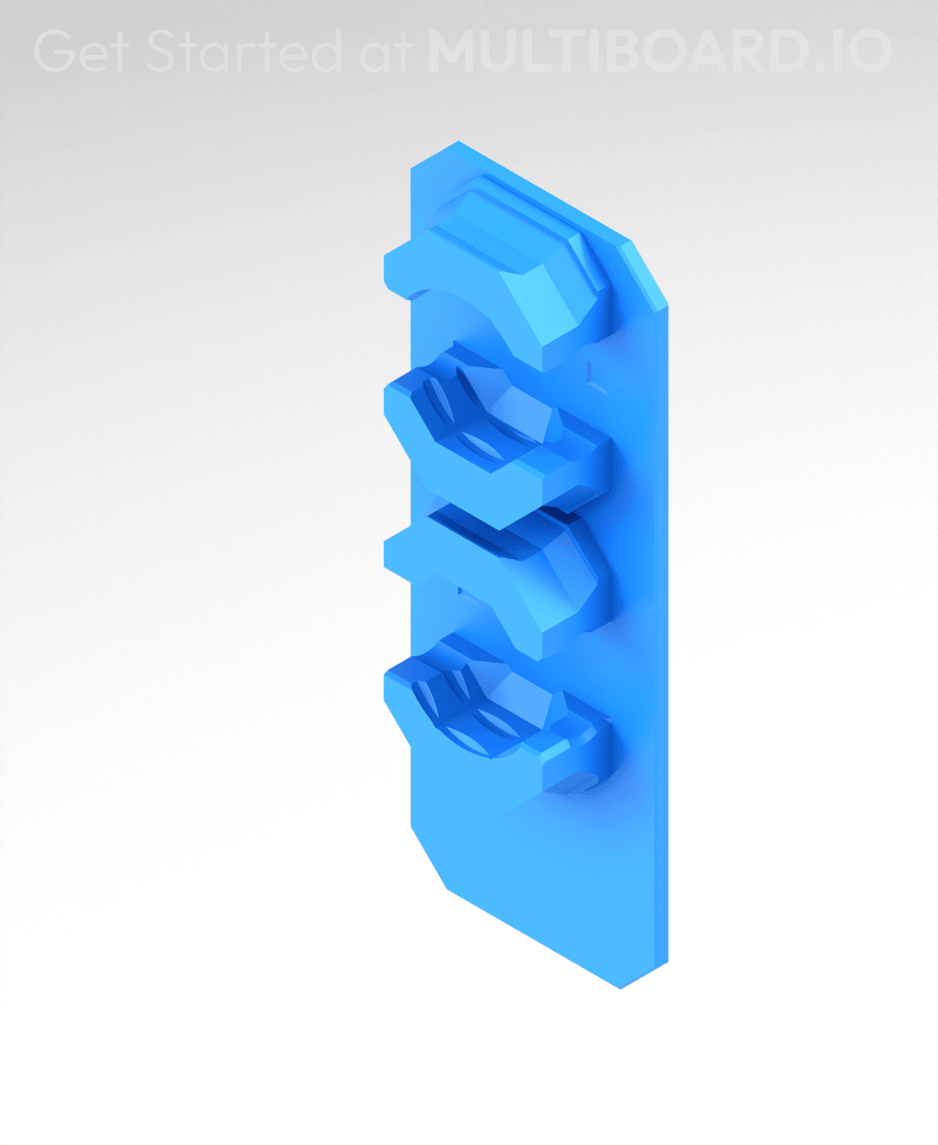 6.25 mm - Vertical Dual Snaps (DS Part A) - Small Command Strip Mount 3d model