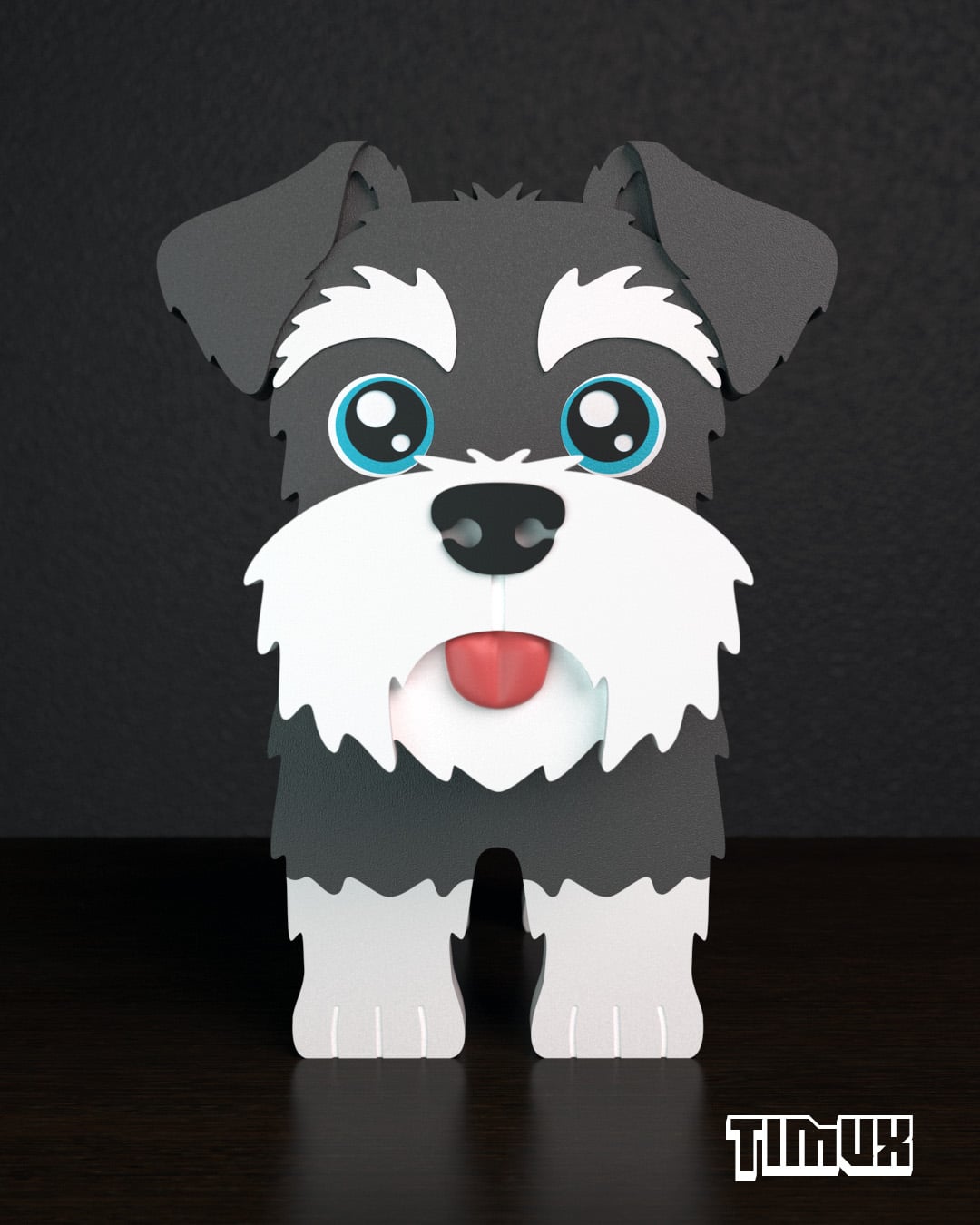 SCHNAUZER GLASSES HOLDER V3 3d model