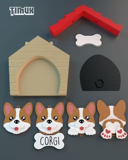 CORGI KEYCHAINS SET 3d model