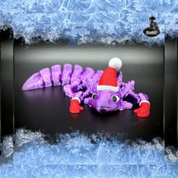 Cute articulated Axolotl - Santa Edition 3d model