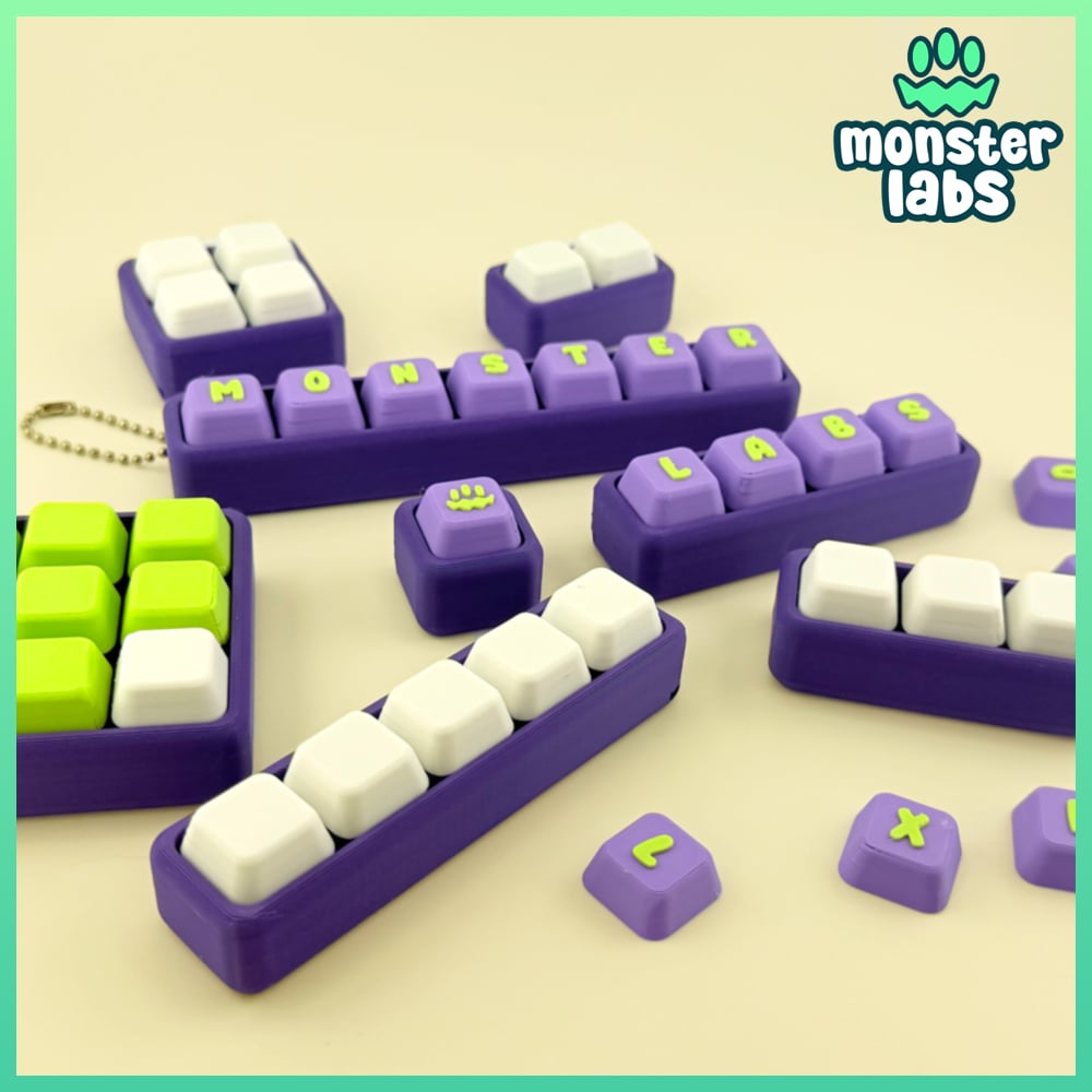 Alphabet Simple Fidget Clicker Keychain Bundle 3d model