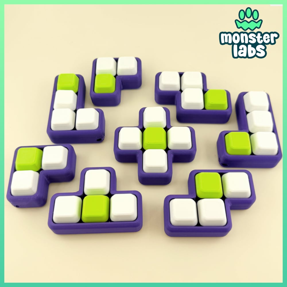 Alphabet Simple Fidget Clicker Keychain Bundle 3d model