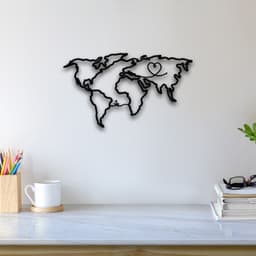 World Map Wall Art 3d model