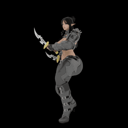 Curvy Elf Rogue 3d model