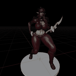 Curvy Elf Rogue 3d model