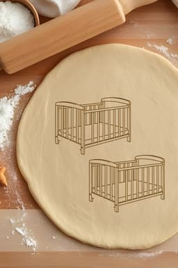 Cradle Cookie Cutter, Biscuit Cutter 3d model
