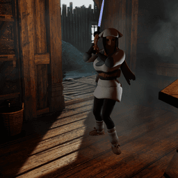 Anime Asian Sword Fighter Girl v2 3d model