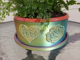 Valentine's Heart & Rose Planter Set 3d model