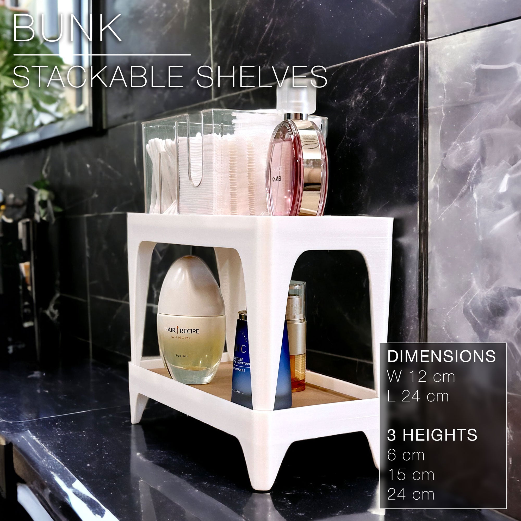 BUNK | Stackable shelves for bathroom & kitchen 3d model