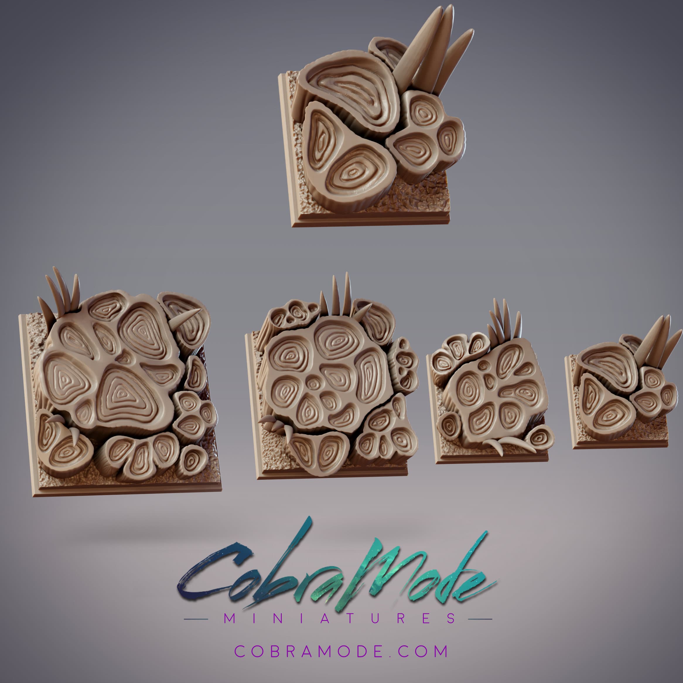 Vegetal Constructs Square Base Pack (4pcs) 3d model