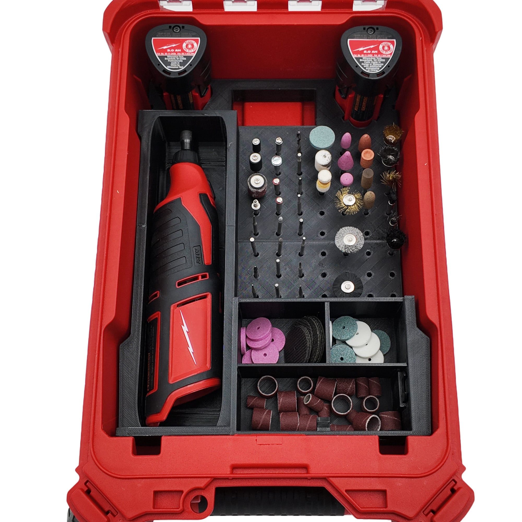 M12 Rotary Tool Organizer for Milwaukee Compact Packout 3d model