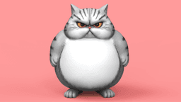 Angry Chubby Cat 3d model