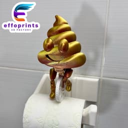 Poop Riding On Toilet Paper Hanger Gadget 3d model