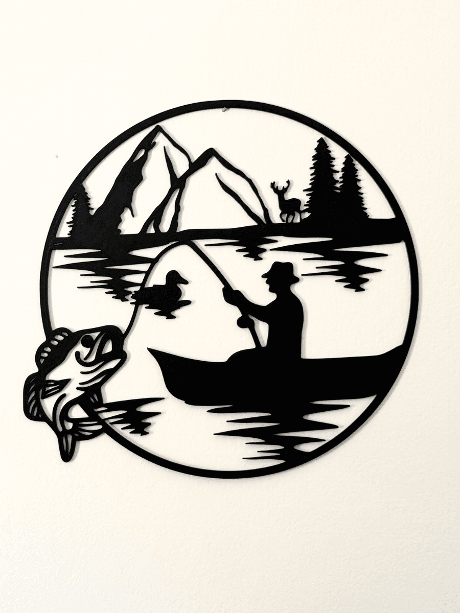 Gone Fishing Wall Art Fishing Decor Bass Fishing 3d model