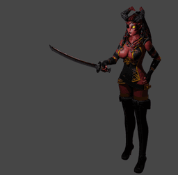 Cute Horned Warrior Character 3d model