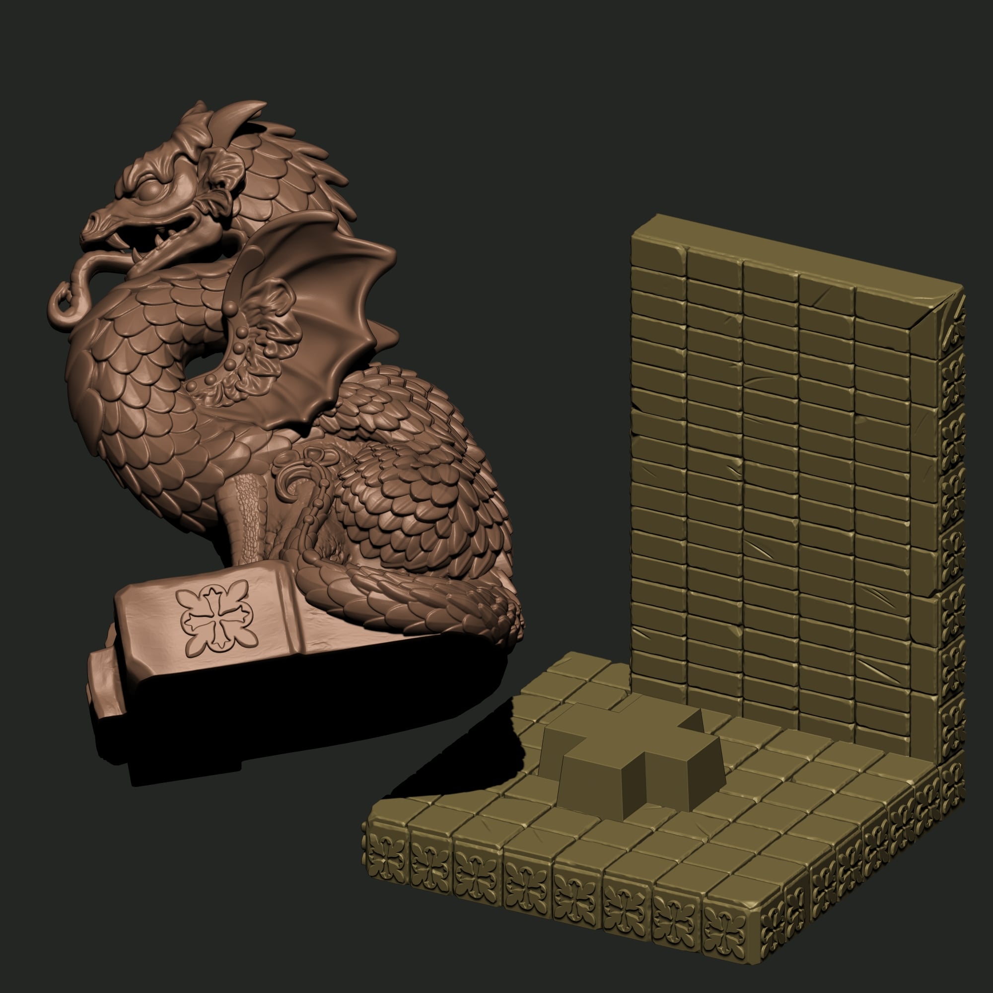 Dragon,Gargoyle Bookend 3d model