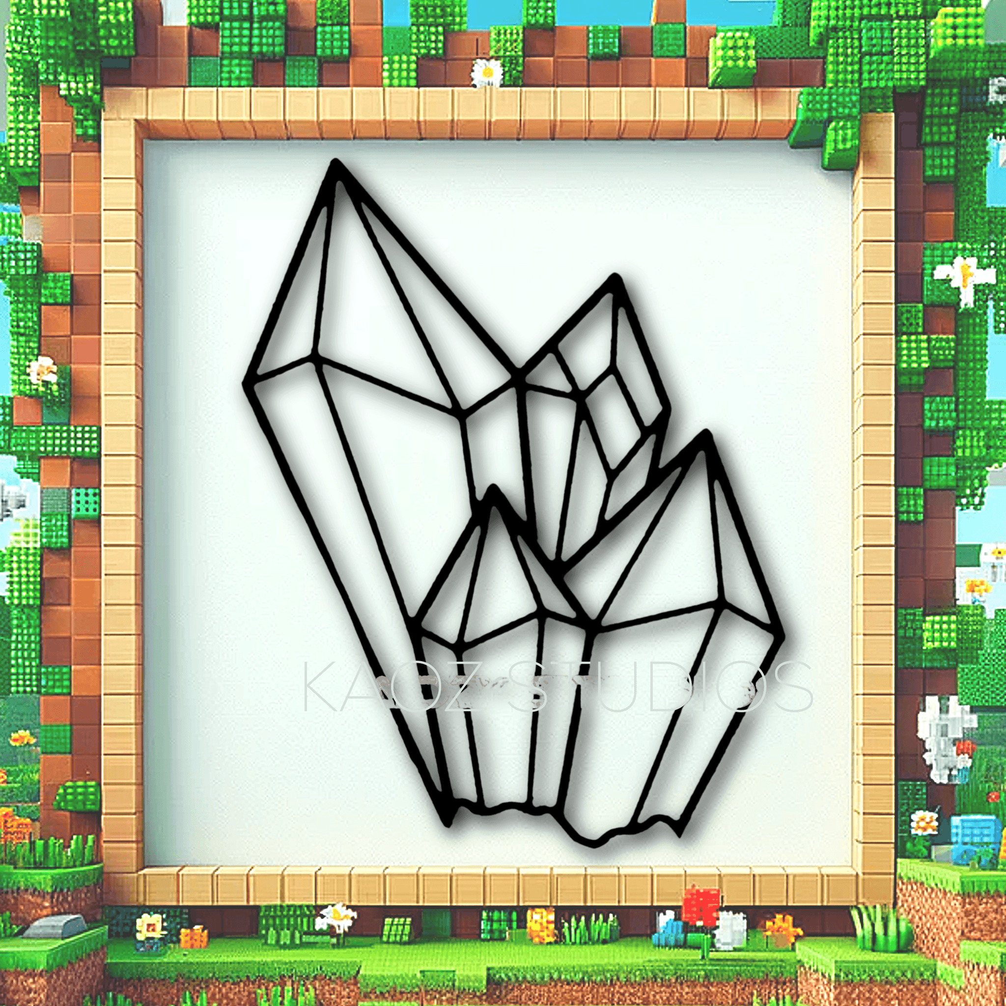 cyrstal cluster wall art crystals wall decor 2d art 3d model