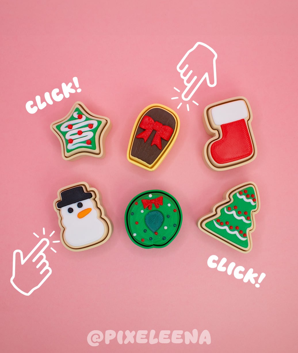 Christmas Sugar Cookie Fidget Clickers 3d model