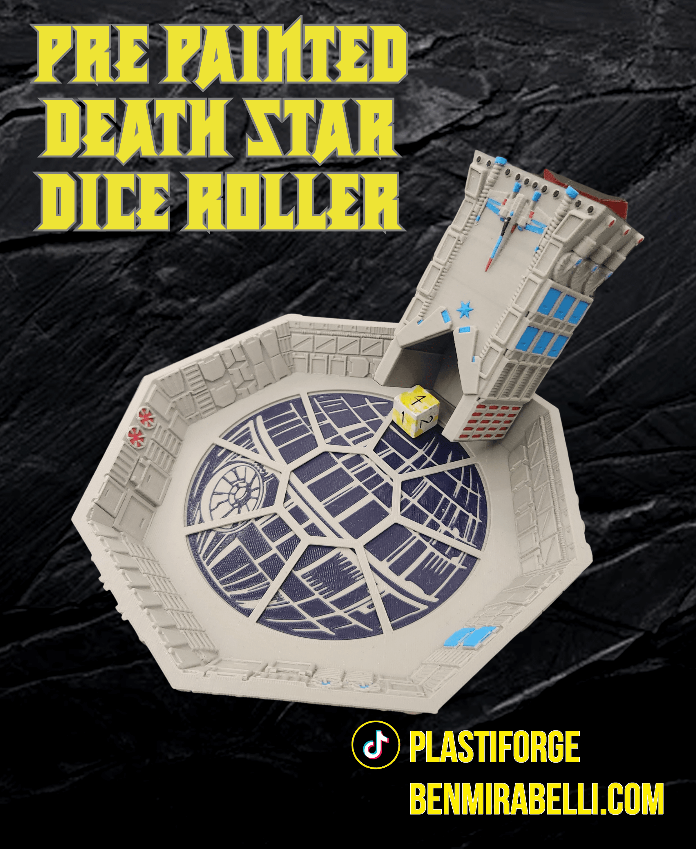 Pre-painted Death Star dice roller 3d model