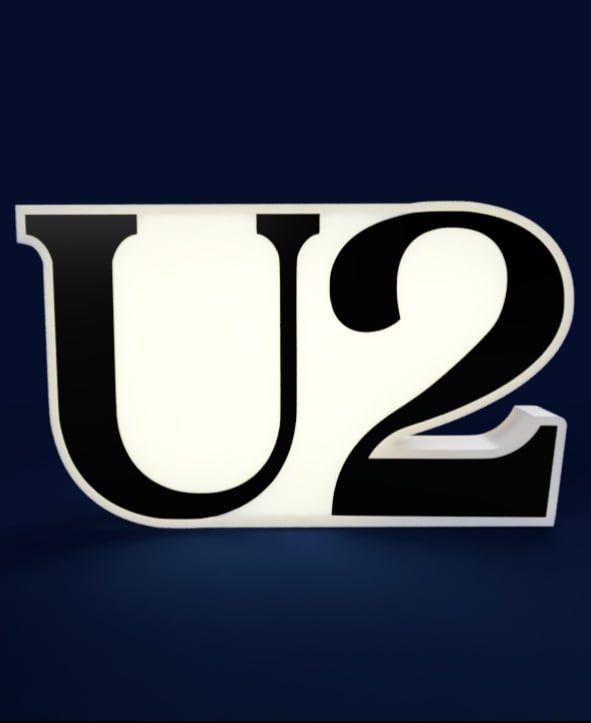 U2 Sign – LED strip compatible 3d model