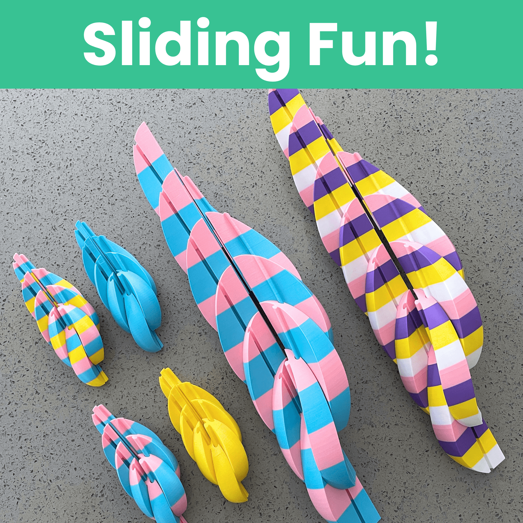 Sliding Easter Egg Fidget (2 Sizes) 3d model