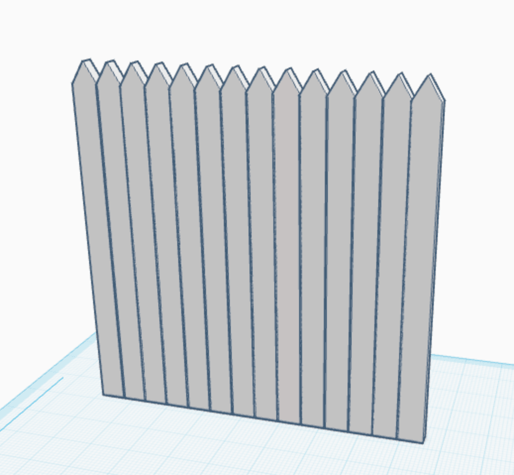 White plastic fence 3d model