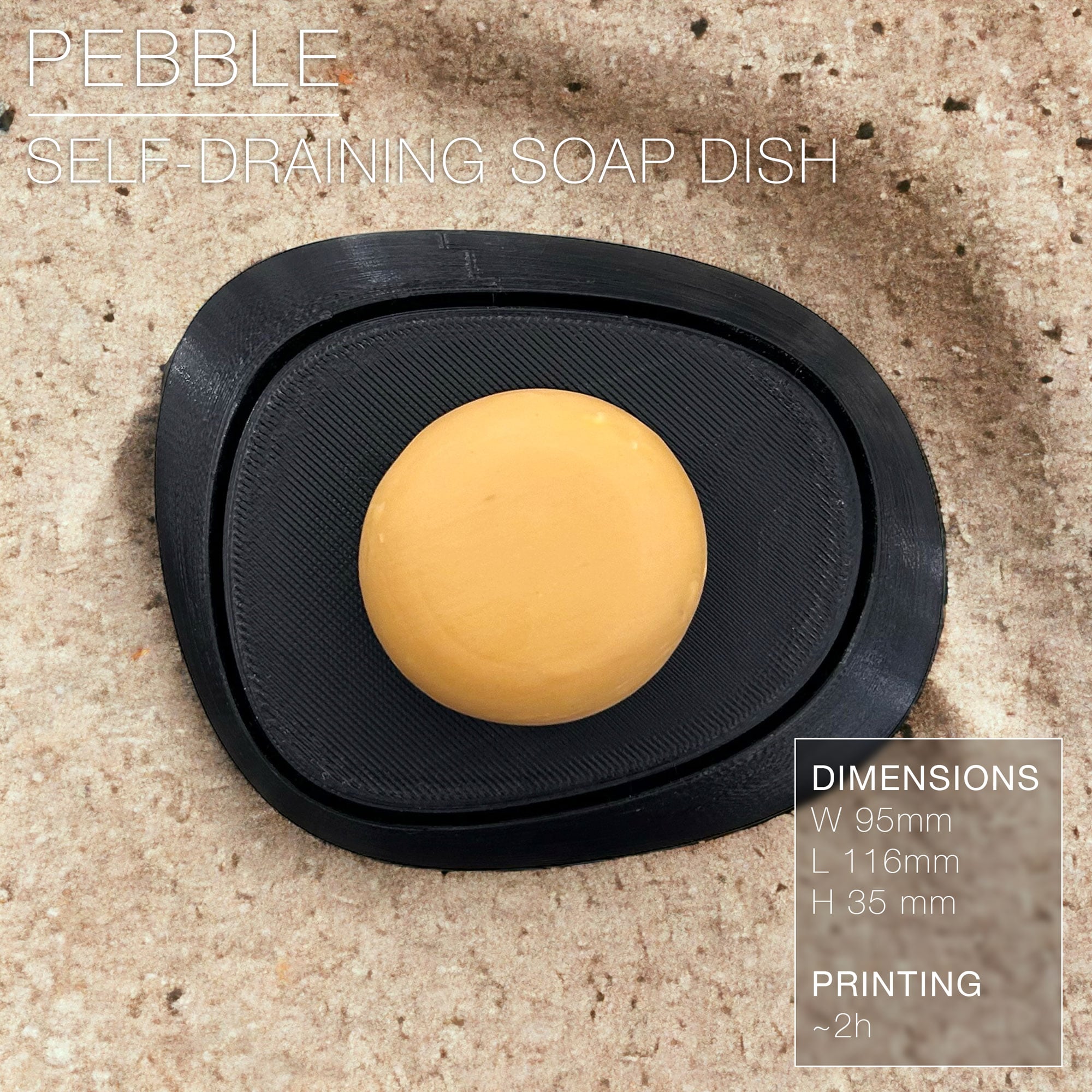 PEBBLE | Self-draining Soap Dish 3d model