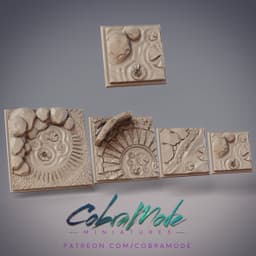 Zen Pond Square Base Pack (4pcs) 3d model