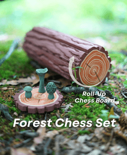 Forest Chess Set - Log and Mushroom Chess Board - Checkers 3d model