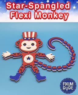 Star-Spangled Flexi Monkey 3d model