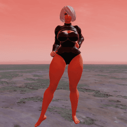 Curvy Asian Fighter Girl v2 3d model