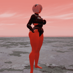 Curvy Asian Fighter Girl v2 3d model