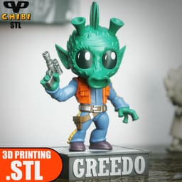 Greedo Chibi STL for 3D Printing ChibiSTL 3DXM 3d model