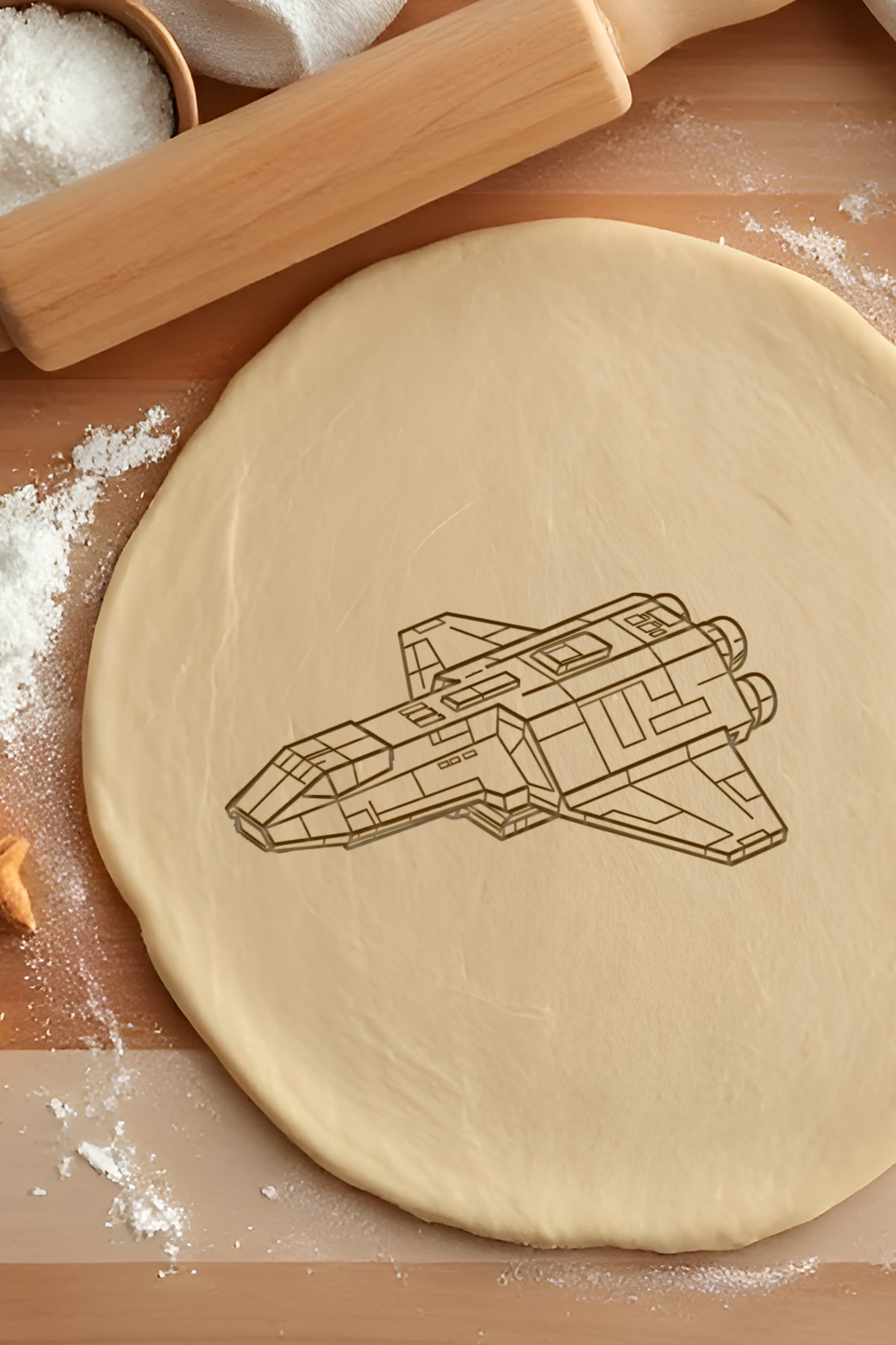 Spaceship Cookie Cutter, Biscuit Cutter 3d model