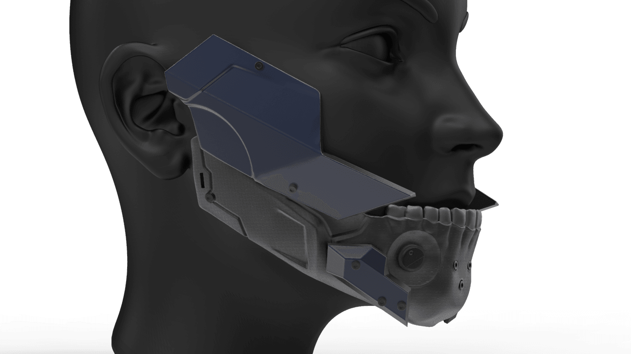 Ninja Cyborg Jaws Armor 3d model