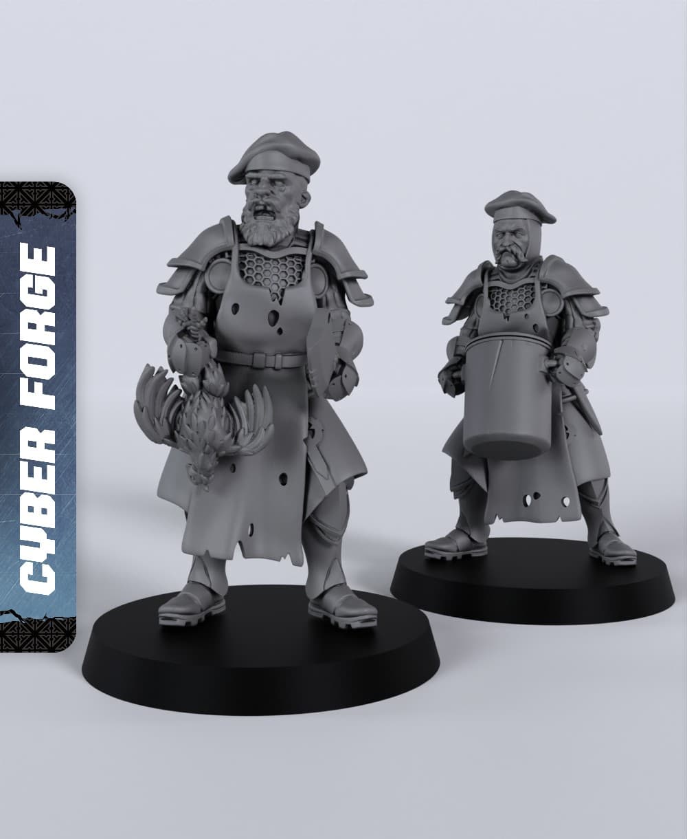 Chefs Civilians - With Free Cyberpunk - Sci-Fi Gift Ideas for RPG and Wargamers 3d model