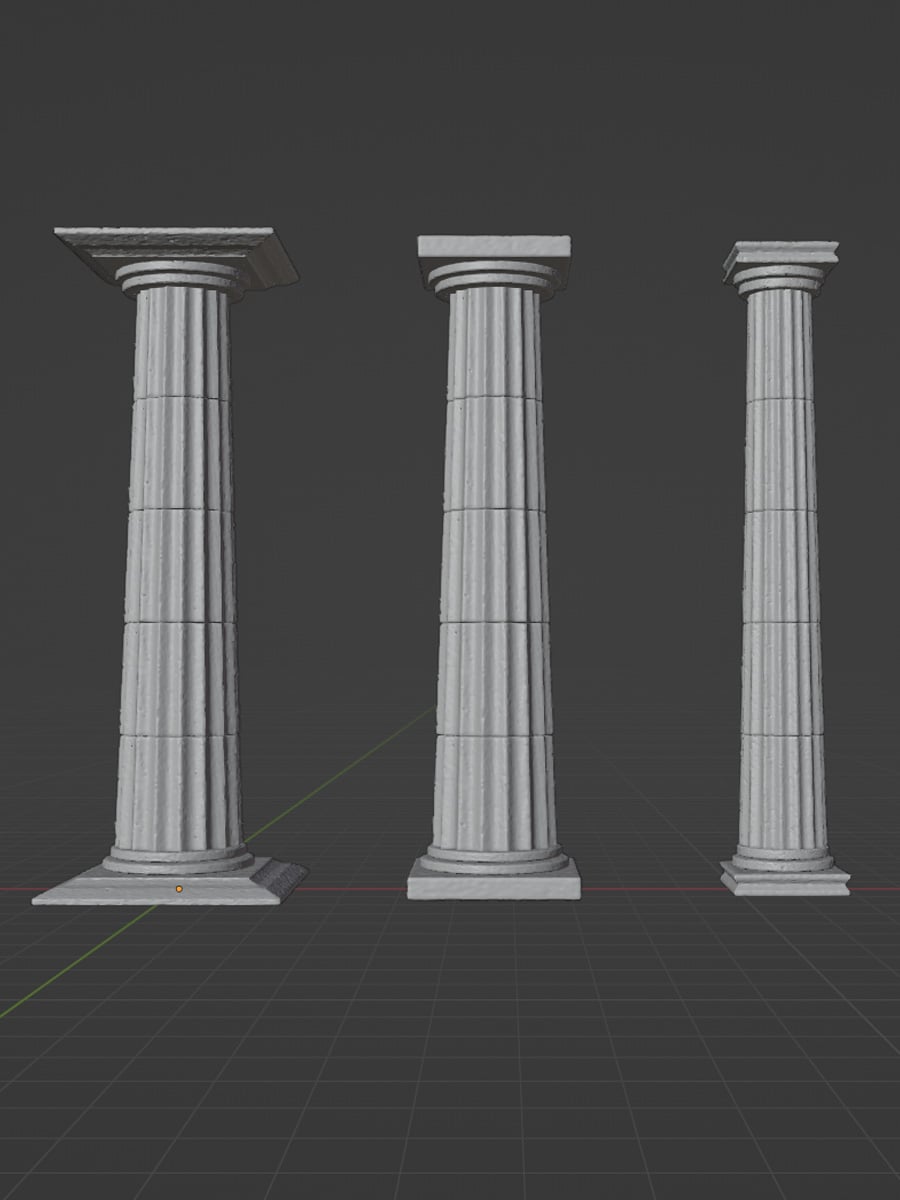 Greek Doric Column - Highpoly 2 3d model