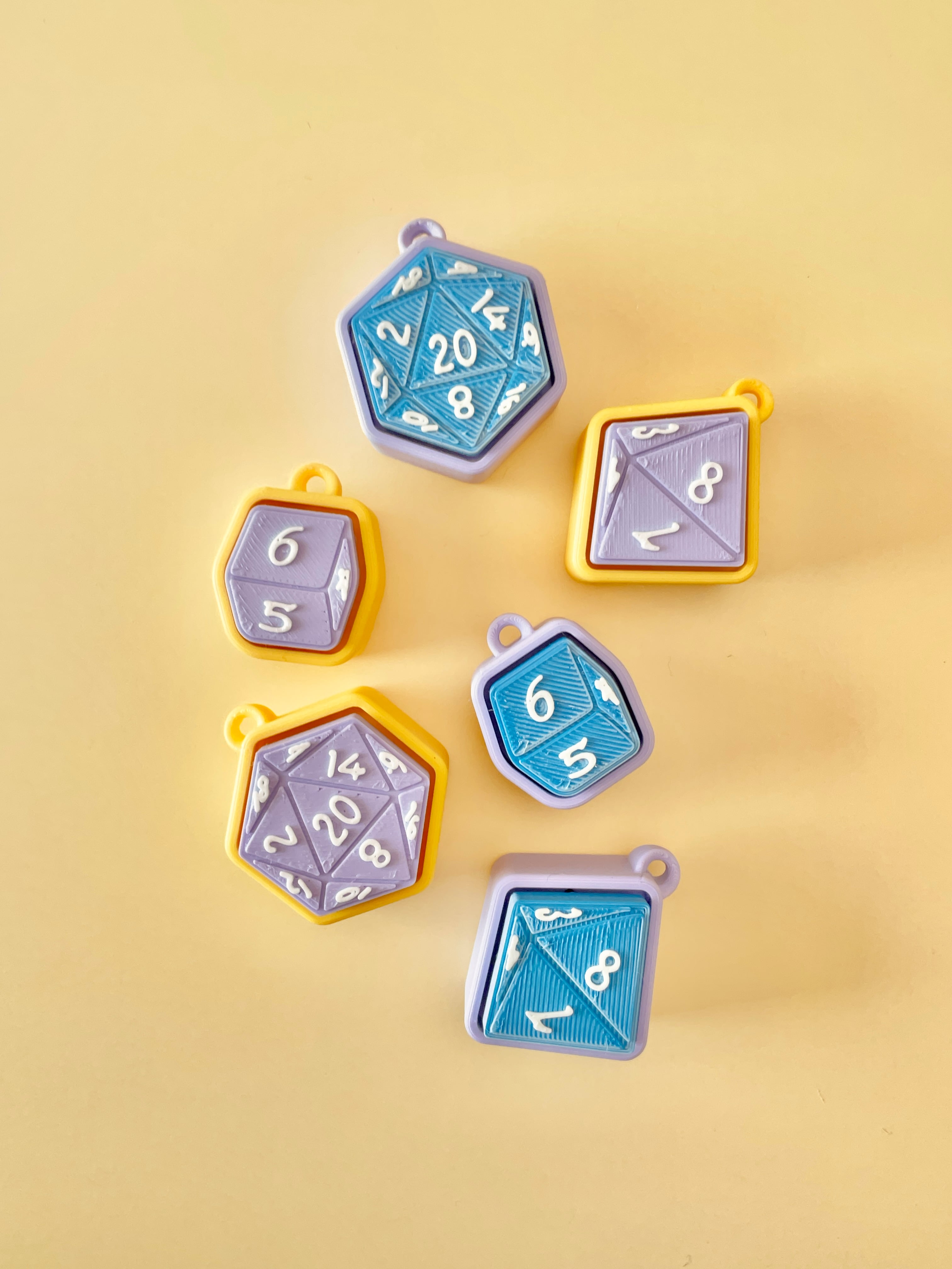 Dice Clicker Keychain Fidget Toy Bundle 3d model