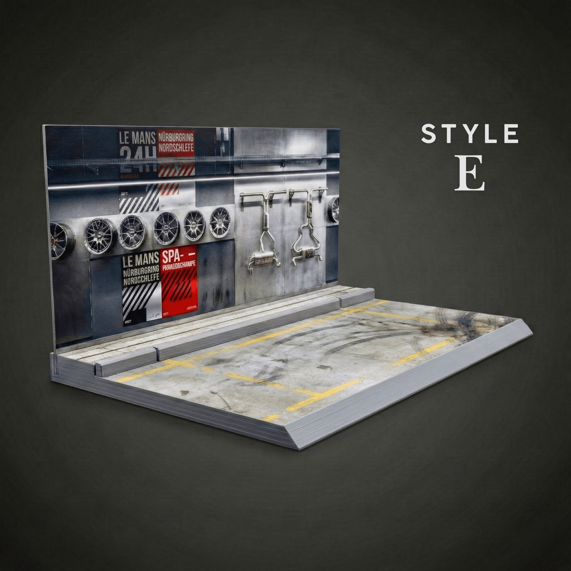 1/24 Scale Euro Garage Diorama | Model Car Display Base 3d model