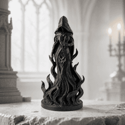 Hooded Flame Figurine - Gothic Statue 3d model